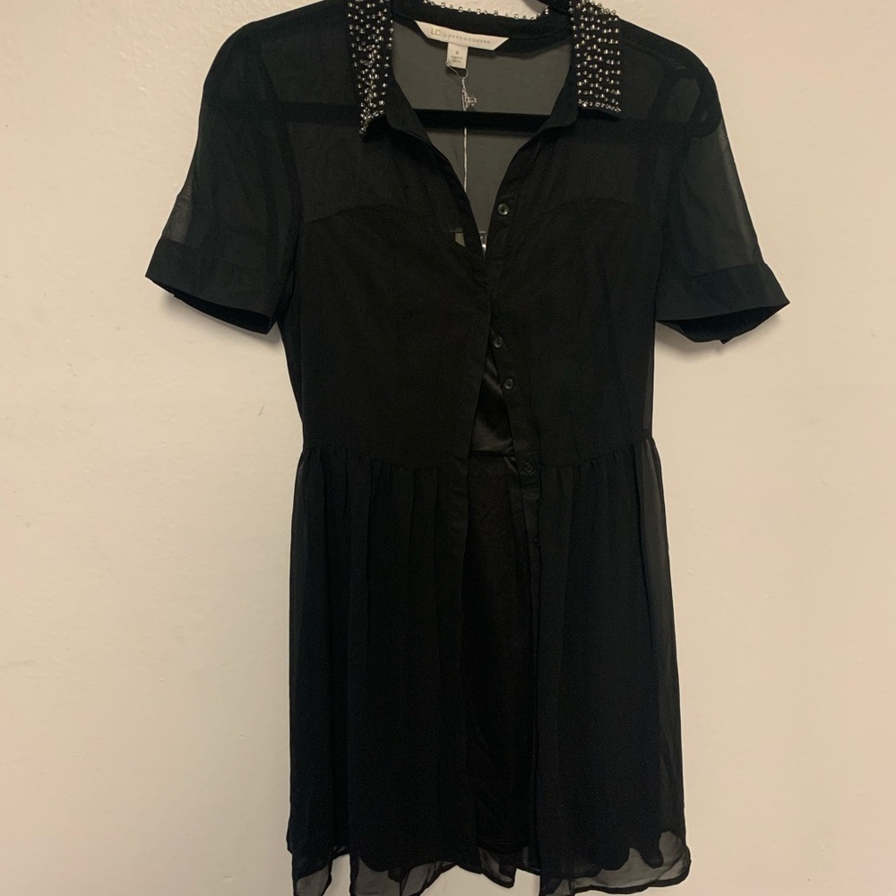 LC LAUREN CONRAD - NWT Black Button Front Dress